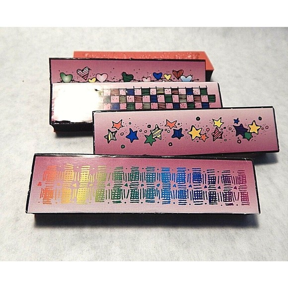 Rubber Stamp Borders Stars Flowers Hearts Lot of 5 - Picture 3 of 4